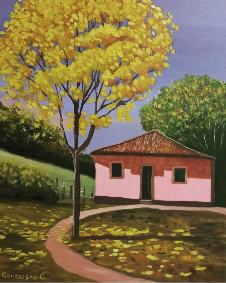 Ipê Amarelo painting by my mom