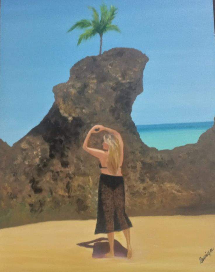 Praia de Tambaba painting by my mom